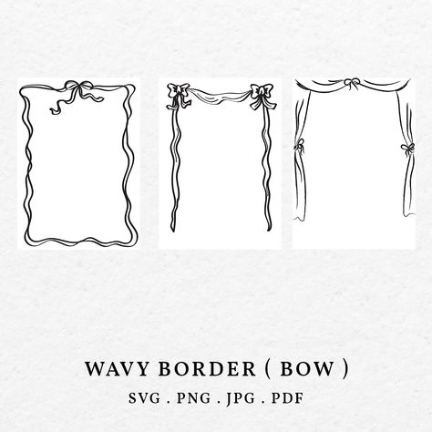 Curtain Border, Bow Border, Invitation Border, Drawing Whimsical, Bow Illustration, Border Png, Border Frame, Banner Images, Wedding Bows