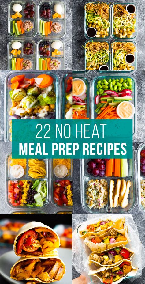 Easy Lunch Prep, No Heat Lunch, Cold Lunch Ideas, Cold Lunch, Salad Meal Prep, Healthy Lunch Meal Prep, Cold Lunches, Work Meals, Easy Healthy Meal Prep