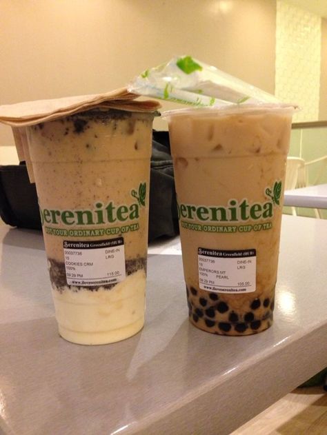 Emperor Milk Tea and Cookies and Cream - SERENITEA | GREENFIELD DISTRICT, MANDALUYONG Tea And Cookies, Tea Store, Tea Shop, Cookies And Cream, Bubble Tea, Milk Tea, Diner, Food And Drink, Milk