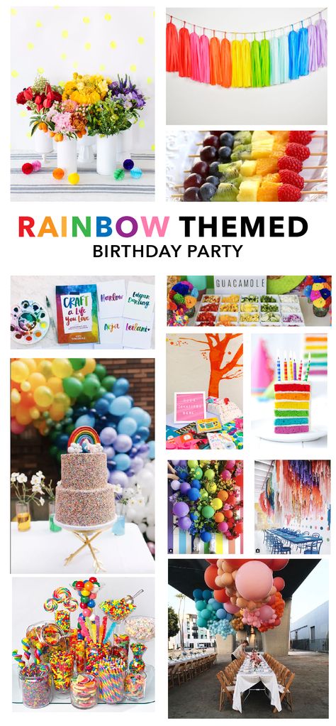 Rainbow Baby Birthday, Rainbow Themed Birthday Party, Rainbow First Birthday, Rainbow Party Decorations, Rainbow Theme Party, Colorful Birthday Party, Rainbow Parties, Birthday Inspiration, Rainbow Birthday Party