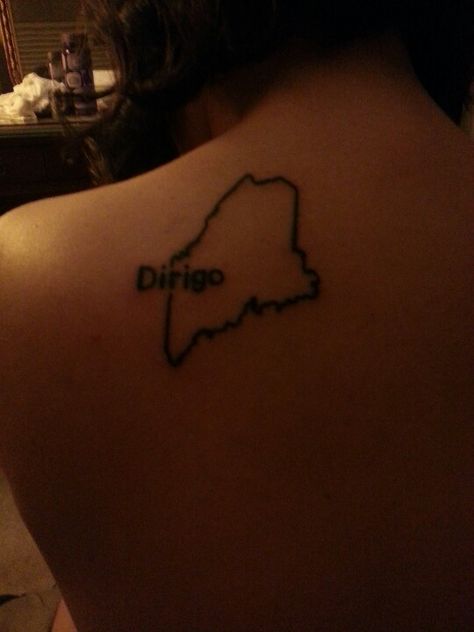 Maine #dirigo Maine Tattoo, I Tattoo, Hair Ideas, Tattoo Quotes, Tattoo Ideas, Maine, Sense, Tattoos, Hair