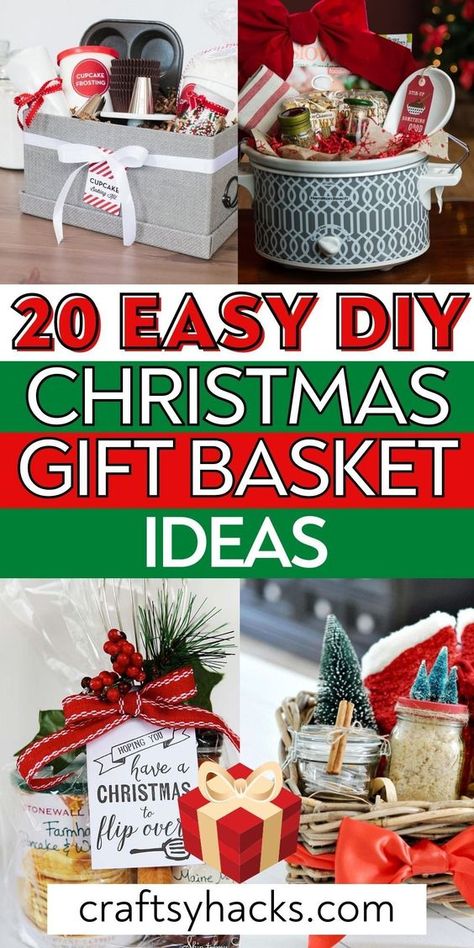 Recipe Gift Basket Ideas, Gingerbread Basket Gift Ideas, Crock Pot Gift Basket Ideas, Diy Food Gift Baskets, Outdoor Gift Basket Ideas, Homemade Christmas Food Gift Ideas, Christmas Food Basket Gift Ideas, Diy Gift Boxes Ideas, Crockpot Gift Basket Ideas