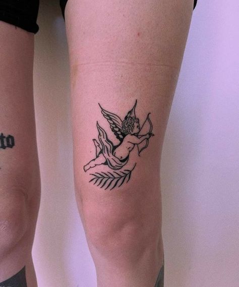 Eros Tattoo, Cupid Tattoo, Cherub Tattoo, Witch Tattoo, Rosen Tattoo, Dainty Tattoos, Dope Tattoos, Simplistic Tattoos, Piercing Tattoo