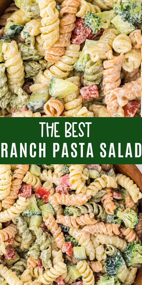 Summer Pasta Salad Recipes, Vegan Pasta Salad, Cold Pasta Salad Recipes, Ranch Pasta Salad, Ranch Pasta, Easy Pasta Salad Recipe, Cold Pasta Salad, Pasta Salad Recipe, Easy Pasta Salad