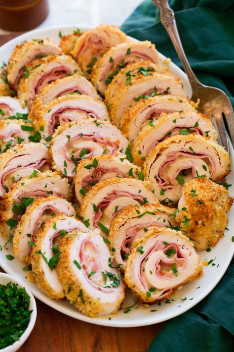 Chicken Cordon Bleu Cordon Bleu Chicken, Cordon Bleu Recipe, Cream Cheese Roll Up, Chicken Cordon Bleu Recipe, Cordon Bleu Casserole, Black Forest Ham, Chicken Cordon Bleu Casserole, Cream Cheese Rolls, Classic French Dishes