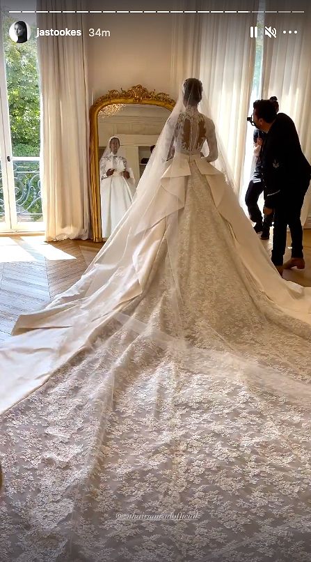 Jasmine Tookes Marries Juan David Borrero in a Gorgeous Zuhair Murad Lace Gown: 'Real Life Fairytale' Jasmine Tookes Instagram, Catholic Wedding Dresses, Cathedral Length Wedding Dress, Jasmin Tookes, Jasmine Wedding Dress, Romantic Ceremony, Jasmine Wedding, Dream Wedding Decorations, Jasmine Tookes