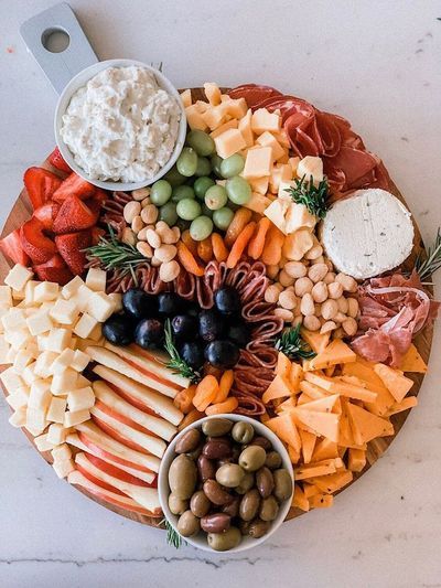 Meat And Cheese Board, Greek Olives, Board Cheese, Honeycrisp Apples, Snack Board, Party Food Platters, Charcuterie And Cheese Board, Charcuterie Recipes, Trader Joe’s