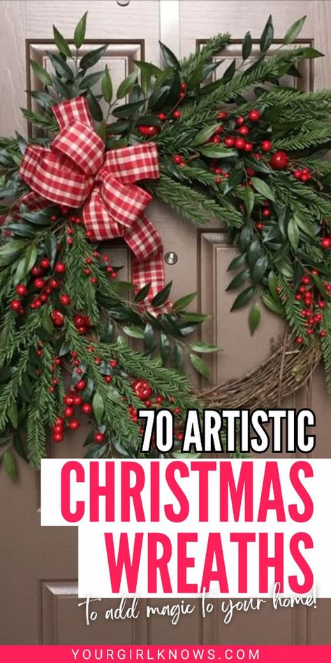 Traditional Christmas Wreath Ideas, Christmas Diy Wreaths & Garlands, Easy Christmas Wreaths To Make, Grapevine Christmas Wreath Ideas, Wreaths Crafts For Kids, How To Make Christmas Wreaths, Rustic Christmas Wreaths Diy, Pine Christmas Wreaths, How To Make A Christmas Wreath