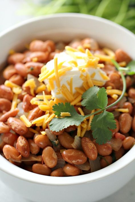 Texas Pinto Beans Recipe, Pinto Beans And Rice, Cheesy Potatoes With Hashbrowns, Pinto Beans Recipe, Mexican Pinto Beans, Free Weekly Meal Plan, Pinto Bean Recipes, Six Sisters Stuff, Six Sisters