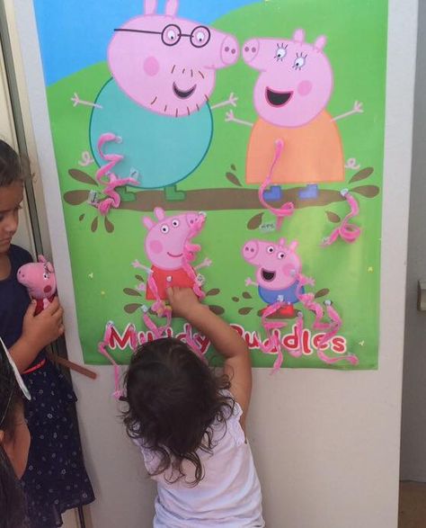 Peppa Pig Party Games, Peppa Pig Games, Peppa Birthday, Pin The Tail, Pig Games, Peppa Pig Party, Pig Party, Peppa Pig Birthday, Pig Birthday