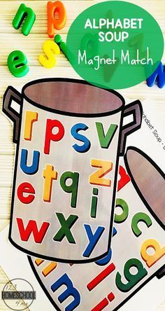 FREE Alphabet Soup - alphabet magnet abc matching activity for preschool, kindergarten, and first grade kids #free #alphabetsoup #alphabet #lettermatching #prek #kindergarten #alphabet #abc #lletterrecognition #preschool #prek #kindergarten #alphabetsoup Abc Matching, Preschool Homework, Abc Activity, School Diy Ideas, Math Preschool, Prek Literacy, Abc Centers, Kindergarten Alphabet, Letter Practice