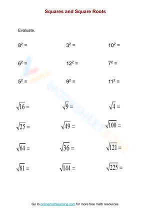 This resource allows students to explore the concepts of squares and square roots. It provides age-appropriate problems and exercises that enable students to practice calculating squares and square roots. #Grade-6 #Grade-7 Square Roots Worksheet, Square Roots, Grade 7, Grade 6, Coding, Square