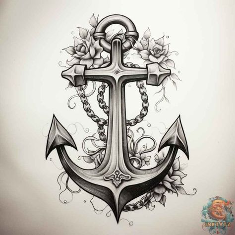 Uncovering the Symbolism Behind Anchor Tattoos: From Maritime History to Personal Significance: 47 Designs - inktat2.com Anchors Tattoo For Women, Pretty Anchor Tattoos For Women, Anchor Tattoos For Women Inspiration, Pirate Anchor Tattoo, Anchor Meaning, Ancora Tattoo, Us Navy Tattoos, Anchor Tattoos For Women, Anchor Flower Tattoo