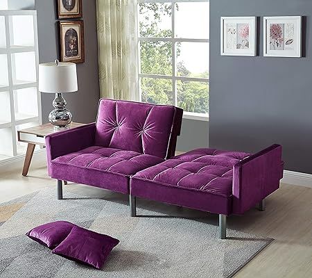 Amazon.com: Legend Vansen Velvet Sleeper Loveseat with Pillow Twin Size Contemporary Sofas for Living Room and Bedroom Sofabed, 75.5'', Purple : Home & Kitchen Velvet Sleeper Sofa, Velvet Sofa Bed, Couch For Living Room, Sofa Bed Sleeper, Folding Sofa Bed, Loveseat Sleeper, Folding Sofa, Square Arm Sofa, Futon Sofa Bed