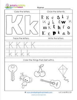 ABC Worksheets - Letter K - Alphabet Worksheets Letter K Kindergarten, Letter K Worksheets Kindergarten, Letter K Preschool Worksheets, Letter Kk Worksheets, Letter K Worksheets For Preschoolers, K Worksheets Preschool, Letter K Worksheet, Letter K Worksheets, Science Worksheets For Kindergarten