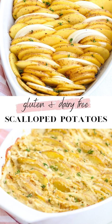 Dairy Free Scalloped Potatoes - The Bettered Blondie Gluten Free Dairy Free Comfort Food, Dairy Free Scalloped Potatoes, Gluten Free Scalloped Potatoes, Gfcf Diet, Fasting Food, Df Recipes, Dairy Desserts, Dairy Free Dinner, Tea Ideas