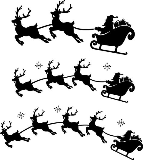 Santa Sleigh Silhouette Simple, Christmas Sillhoute, Christmas Village Silhouette, Christmas Silhouette Images, Homemade Gifts Christmas, Santa Sleigh Silhouette, Christmas Homemade Gifts, Christmas Silhouettes, Christmas Window Painting