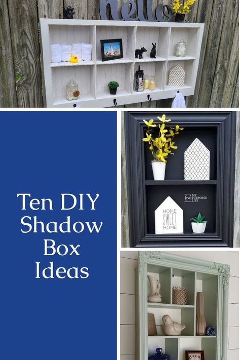 Repurposed Shadow Box Ideas, Diy Shadow Box Frame Dollar Stores, Large Shadow Box Frame, Picture Frame Projects, Large Shadow Box, Unique Shadow Boxes, Frame Projects, Diy Shadow Box, Upcycle Ideas