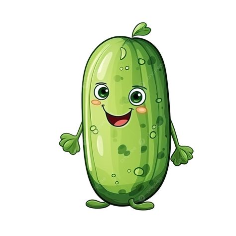 Cucumber Clipart, Cucumber Illustration, Salad Drawing, Cute Cucumber, Smiley Face Icons, Cute Cartoon Food, Cartoon Food, Illustration Cute, Smiley Face