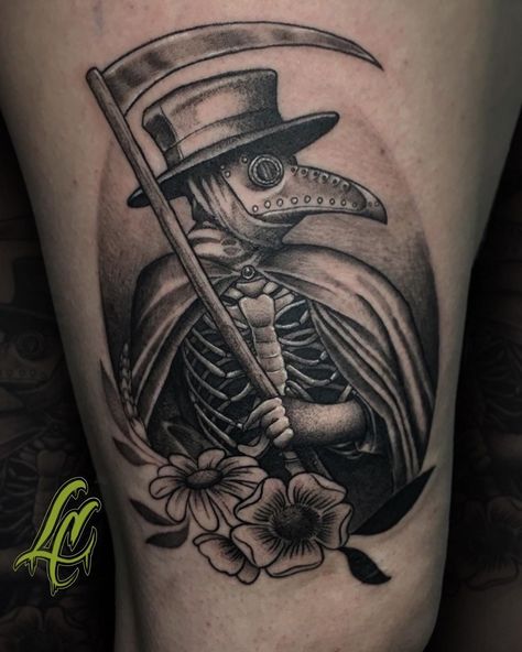 Cartoon Plague Doctor Tattoo, Traditional Plague Doctor Tattoo, Plague Doctor Tattoo Design, Plague Doctor Leg Tattoo, Plague Doctor Tattoo Realism, Tattoo Soul, Dr Plague, Plague Doctor Tattoo, Flesh Art