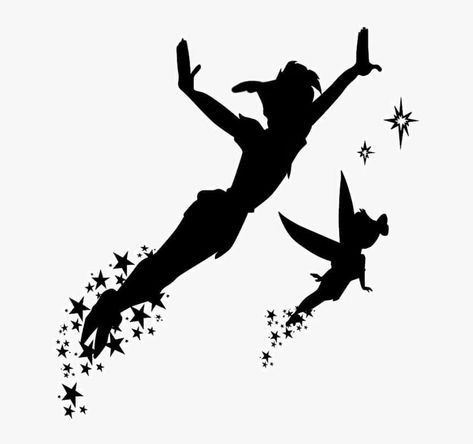 Tinkerbell Silhouette, Sage Birthday, Peter Pan Flying, Makerspace Design, Fundraiser Themes, Peter Pan Tattoo, Peter Pan Art, Themes Party, Peter Pan Nursery