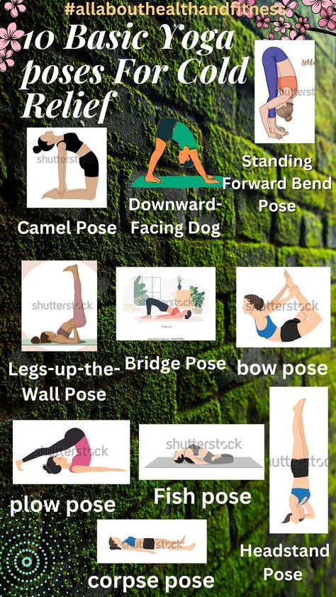 Cold Relief Yoga| Yoga poses| Yoga aesthetic| Yoga inspiration | Yoga workout| Yoga benefits Yoga For Cold Relief, Headstand Poses, Beginner Morning Yoga, Basic Yoga Poses, Cold Relief, Aesthetic Poses, Fish Pose, Bow Pose, Yoga Aesthetic