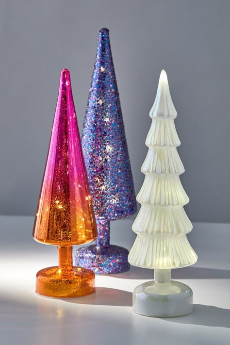 Christmas Tree Table Lamp | Urban Outfitters Christmas Tree Mantle, Glass Christmas Trees, Monogrammed Christmas Ornaments, Christmas Tree Table, Charlie Brown Christmas Tree, Picture Frame Ornaments, Christmas Tree On Table, Urban Tree, Metallic Christmas