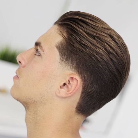 Slick Back Hair Styles For Men, Mens Slick Back Hairstyles Medium, Slick Back Mens Haircut, Men Slick Back Hairstyle, Slick Back Hair Men, Slicked Back Hair Men, Slick Back Fade, Mens Slicked Back Hairstyles, Slick Back Haircut