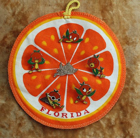 Florida Orange Birds | by Calsidyrose Disney Orange Bird, Orange Stuff, All Disney Movies, Orange Birds, Disneyland Pins, Florida Oranges, Bird Party, Orange Bird, Silver Bird