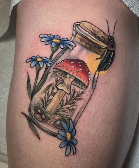 Mushroom And Daisy Tattoo, Mushroom And Toad Tattoo, Ghost Mushroom Tattoo, Moth And Mushroom Tattoo, Mushroom Sleeve Tattoo, Skull Plant Tattoo, Mushroom House Tattoo, Toadstool Tattoo, Shroom Tattoo