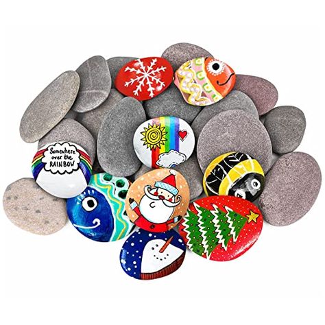 Amazon.com: River Rocks for Painting 25 Pcs Large 2-3 Inch Flat Smooth Painting Stones Craft Rock to Paint for Kids Crafts Painting Bulk : Tools & Home Improvement Rocks For Painting, Diy Gifts Art, Stones Craft, Paint For Kids, Painting Stones, Kids Painting Crafts, Crafts Painting, River Rocks, Painted Rocks Diy