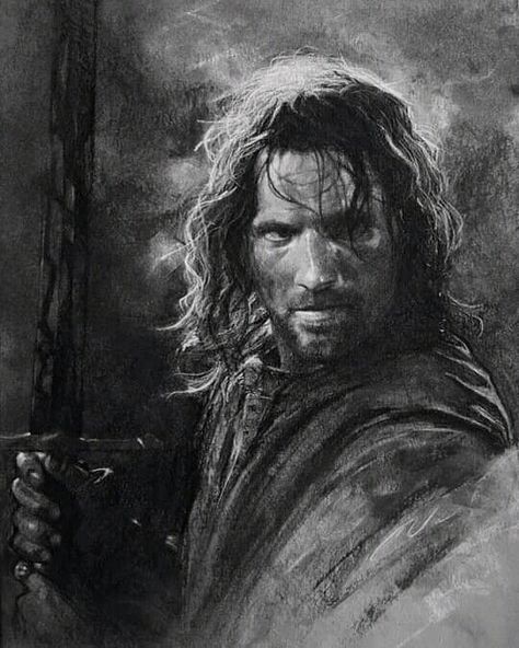 Aragorn Lotr, Middle Earth Books, Lotr Tattoo, Hyper Realism, Middle Earth Art, Lotr Art, Portrait Cartoon, Aesthetic Pfp, The Lord Of The Rings