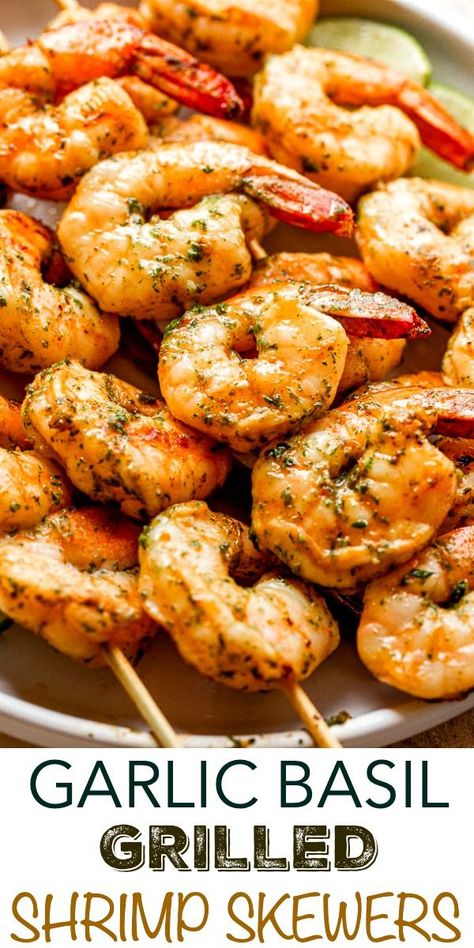 Basil Marinade, Best Grilled Shrimp, Grilling Shrimp, Grilled Shrimp Marinade, Best Grilled Shrimp Recipe, Grilled Shrimp Kabobs, Shrimp Kabob Recipes, Grilled Shrimp Recipe, Shrimp Skewer Recipes