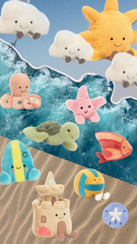 must need summer jelly cats🩷🌊 original idea🥰 Beach Scene, Beach Scenes, Animal Pillows, Christmas Wishlist, Stuffed Animals, Jelly, Pillows, Christmas, Animals