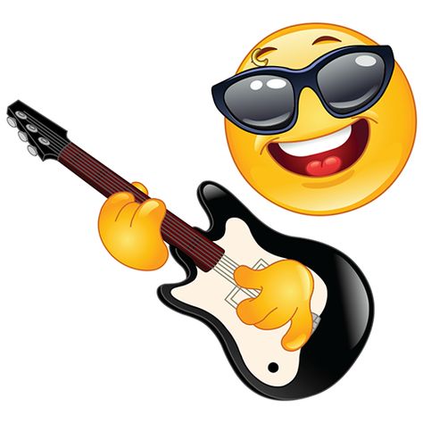 Rock smiley playing a guitar Emoji Characters, Emoticons Emojis, Emoji Symbols, Funny Emoji Faces, Emoji Backgrounds, Funny Emoticons, Emoji Love, Smiley Emoji, Emoji Pictures