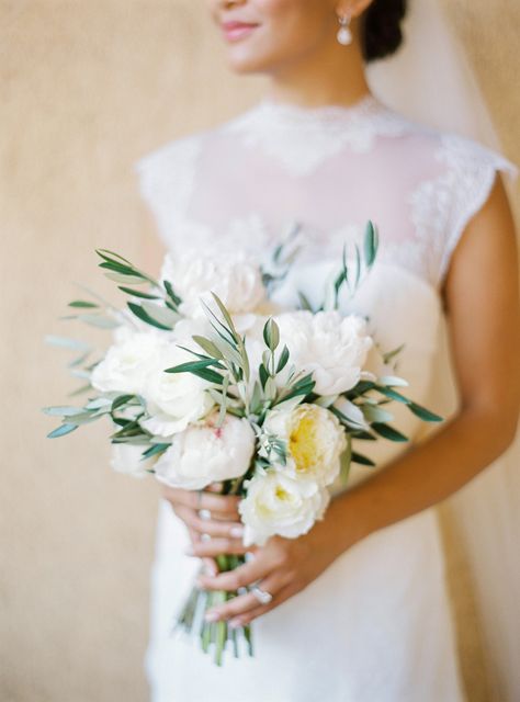 Peony and olive branch wedding bouquet Peonies Photography, Flowers Photography Peonies, Olive Branch Wedding, Flowers Peonies, Peony Bouquet Wedding, White Wedding Bouquets, Photography Bride, Trendy Flowers, Bride Bouquets