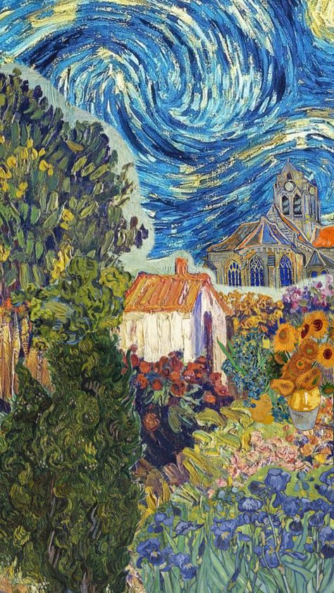 the world of Van Gough #art #summer #painting #vangough Van Gogh Wallpaper, Starry Night Wallpaper, Summer Painting, Van Gogh Paintings, Van Gogh Art, Pop Art Wallpaper, Art Summer, Cute Patterns Wallpaper, Painting Wallpaper