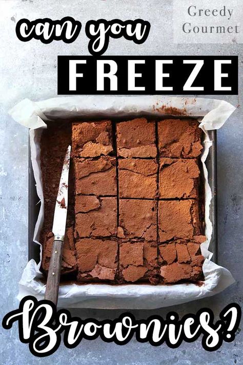 Freezing Brownies, Make Ahead Freezer Desserts, Make Ahead Desserts To Freeze, Freezer Brownies, Desserts That Freeze Well, Freezing Desserts, Freeze Desserts, Freezer Stocking, Freezer Desserts Recipes