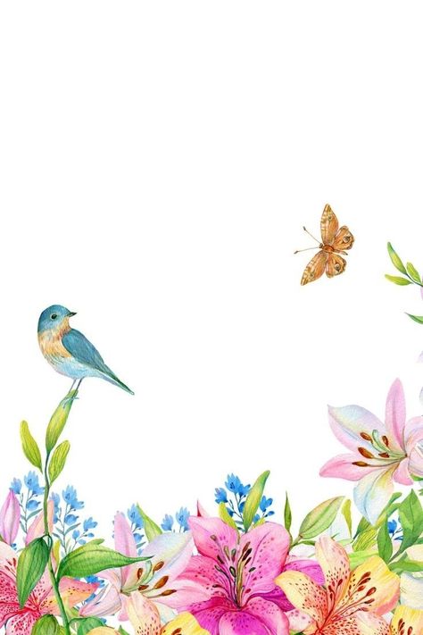 Serene Beauty: Birds And Flowers Wallpaper Collection Free Printable Floral Border, Journal Borders, Iphone Wallpaper Purple Flower, Card Borders, Bridal Entrance, World Of Printables, Baby Print Art, Lotus Flower Art, Best Wallpaper Hd