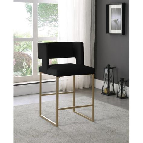 Contemporary Counter Stools, Velvet Dining Chair, Leather Counter Stools, Meridian Furniture, Counter Height Stools, Velvet Dining Chairs, Counter Stool, Kitchen Dining Furniture, Bar Furniture