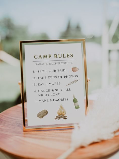 Camp Bachelorette Camp Rules Template, Camp Bachelorette Activity, Weekend in the Woods, Cabin Bachelorette Party, Mountain Bachelorette - Etsy Cabin Bachelorette Party, Glamping Bachelorette Party, Cabin Bachelorette, Mountain Bachelorette, Woods Cabin, Bachelorette Planning, Bachelorette Party Weekend, Bachelorette Bachelor Party, Bachelorette Party Planning