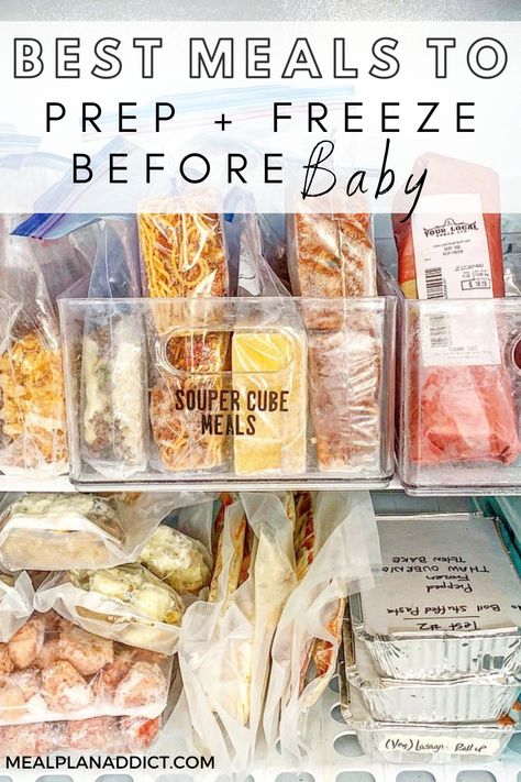 Meals To Prep And Freeze, Best Meals To Freeze, Meal Prep Freezer Meals, Prep Freezer Meals, Pregnancy Freezer Meals, Meal Prep Freezer, Fill Your Freezer, Baby Meal Plan, Freeze Ahead Meals