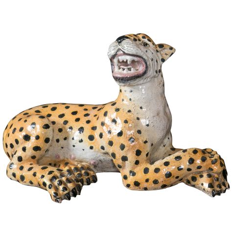 Large Ceramic Leopard  | 1stdibs.com Ceramic Leopard, Asian Vases, Chinese Greens, Decor Figurines, Animal Prints, Royal Doulton, Delft, Early 20th Century, Furniture Decor