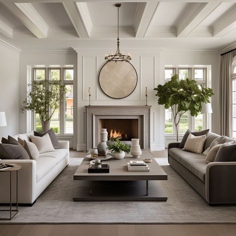 Pottery Barn Living Rooms, Transitional House Interior, Balance Furniture, Elegant Contemporary Living Room, Transitional Great Room, Formal Sitting Room, Formal Room, Formal Living Room Decor, White Walls Living Room