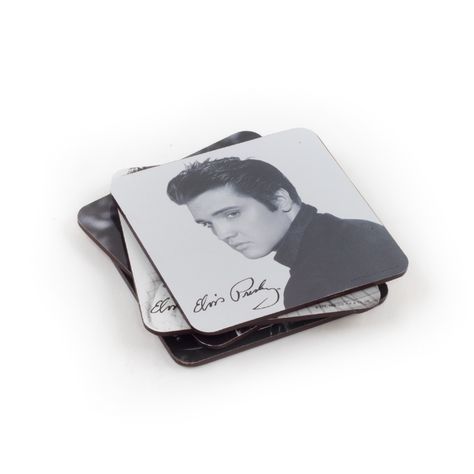 Elvis Presley Coaster Set (4-piece) Elvis Presley Christmas, Elvis Presley House, Guitar Patterns, Jailhouse Rock, Flag Face, Pink Cadillac, Home Items, Holiday Items, Clothing Apparel