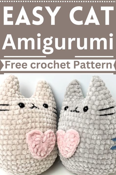 Crochet Easy Cat Pattern Christmas Cat Crochet Pattern Free, Crochet Cat Squishmallow, Crochet Cat Head Free Pattern, Easy Cat Amigurumi Free Pattern, Chunky Cat Crochet Pattern, Long Cat Crochet Pattern Free, Chubby Cat Crochet Pattern, Easy Cat Crochet Pattern Free, Crochet Pusheen Cat Free Pattern