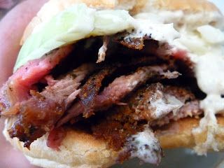 Baltimore Pit Beef with Tiger Sauce Baltimore Recipes, Tiger Sauce Recipe, Baltimore Food, Pit Beef, American Recipes, Grilled Beef, Beef Sandwich, Pub Food, Beef Cuts