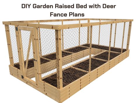 Raised Bed Fencing, Garden Bed Plans, Fence Planning, Fenced Vegetable Garden, Deer Proof, Raised Garden Bed Plans, Elevated Gardening, Deer Fence, Bed Plans