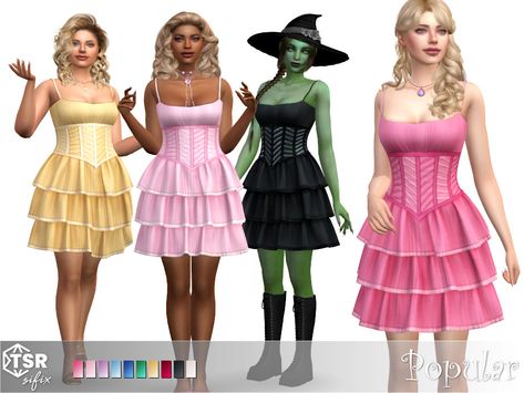 Rihanna Dress, Popular Dress, Pelo Sims, Sims 4 Dresses, Sims 4 Collections, Sims 4 Mods Clothes, Sims 4 Cas, Popular Dresses, 80s Dress