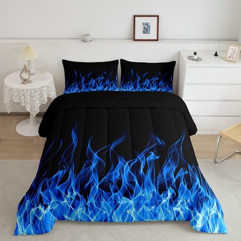 Royal Blue Bedrooms, Black Comforter Sets, Bedding Full, Kawaii Decor, Twin Size Comforter, Full Size Comforter, Bedding Queen, Black Comforter, Kids Comforters